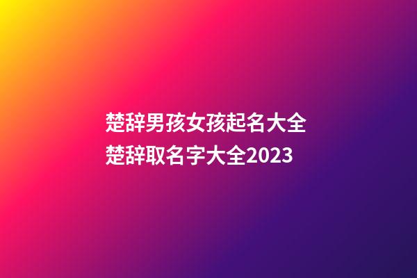 楚辞男孩女孩起名大全 楚辞取名字大全2023